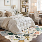 5x7 Living Room Area Rugs: Washable Floral Non-Slip Rug - Image 2