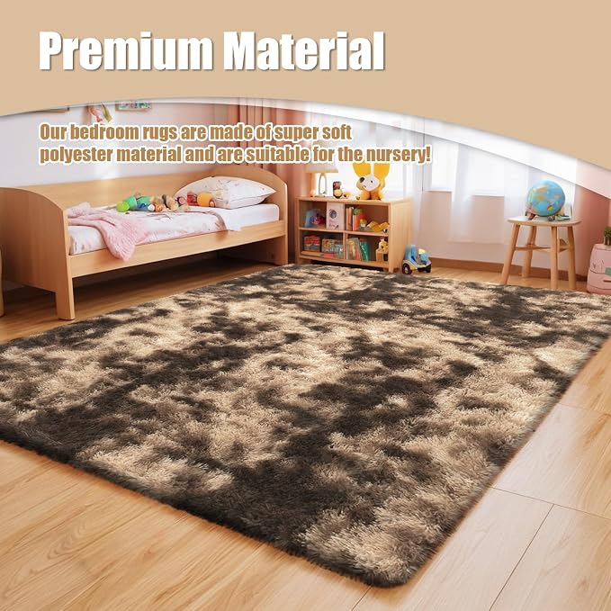 Shag Area Rug for Bedroom 5x8, Fluffy Area Rugs for Living Room, Soft Fuzzy Rug - Image 6