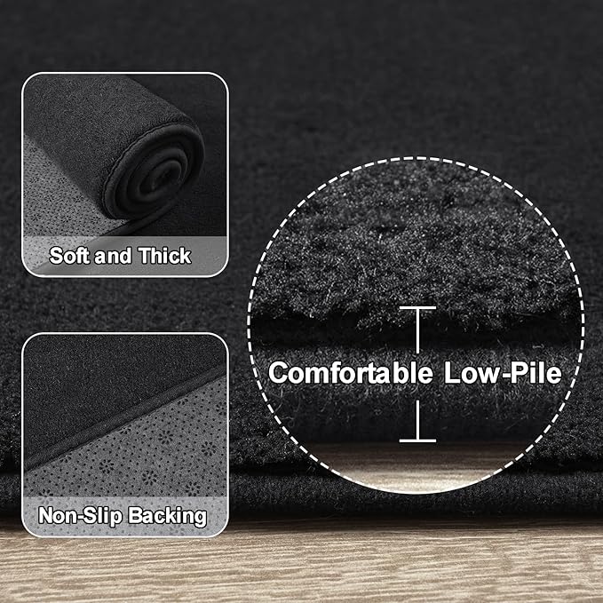 Amearea Large Modern Area Rugs for Bedroom Living Room, 8x10 Feet Black - Image 3