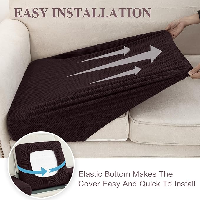 Couch Cushion Cover Loveseat Cover or 2 Seat Sofa Cover Washable Stretch - Image 5