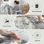 10x14 Area Rugs Washable Rug: Modern Abstract Living Room Rug Soft Anti-Skid - Image 4