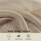 Taupe Sheer Curtains for Bedroom Living Room 45 Inch Length 2 Panels, Soft Airy - Image 3