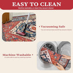 SERISSA Area Rug 4x6 Boho Rugs for Bedroom, Washable Non-Slip Living Room Rugs - Image 4
