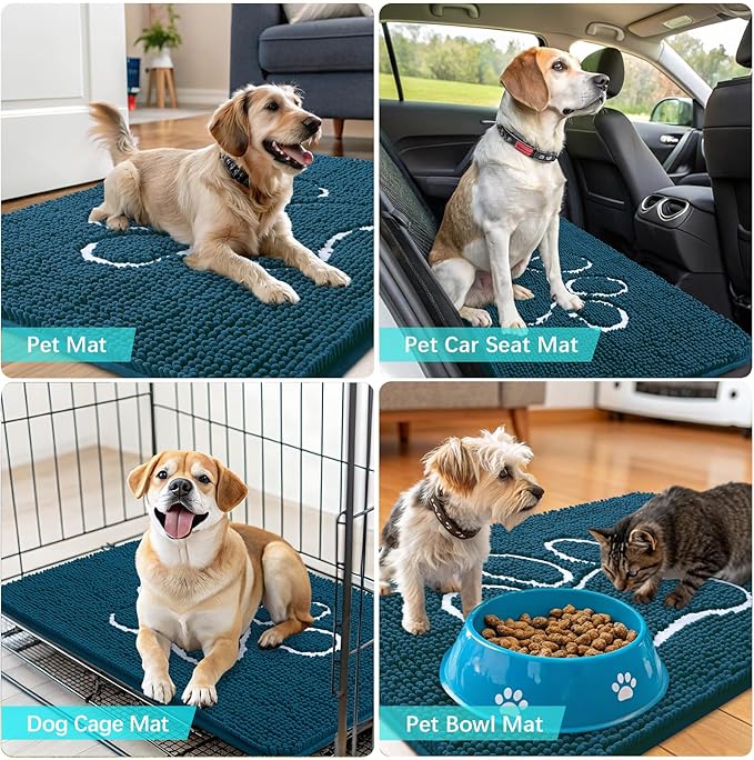 OLANLY Dog Door Mat for Muddy Paws 24x16, Paw Print Design, Absorbs Moisture - Image 7
