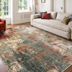 Washable Area Rugs 9'x12' Non-Slip Modern Abstract Soft - Image 8