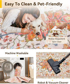 RELEANY Area Rugs 9'x12' Washable Non-Slip, Floral Vintage Distress Print - Image 4