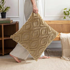 decorUhome Throw Pillow Covers 24x24 Inch Set of 2, Soft Plush Faux Wool Khaki - Image 6