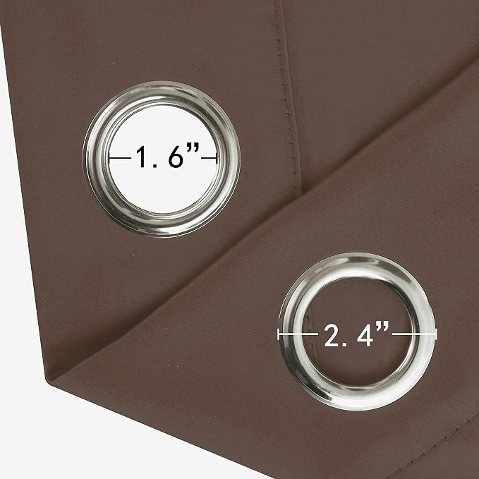 LEMOMO Chocolate Brown Thermal Blackout Curtains/38 x 63 Inch/Set of 2 Panels - Image 6