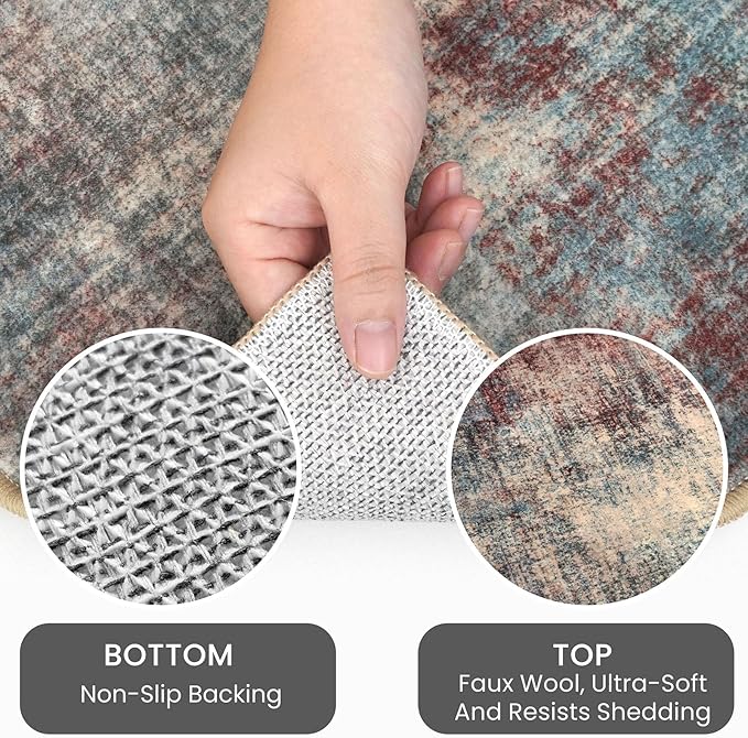 IOHOUZE Abstract Runner Rug 2x5 Ft Washable Runners - Image 4