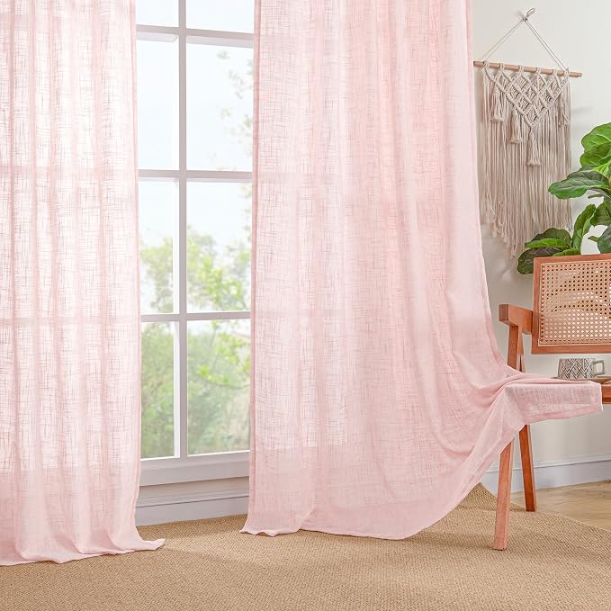 LAMIT Linen Curtains for Living Room 84 inch Length 2 Panels, Light Filtering - Image 9