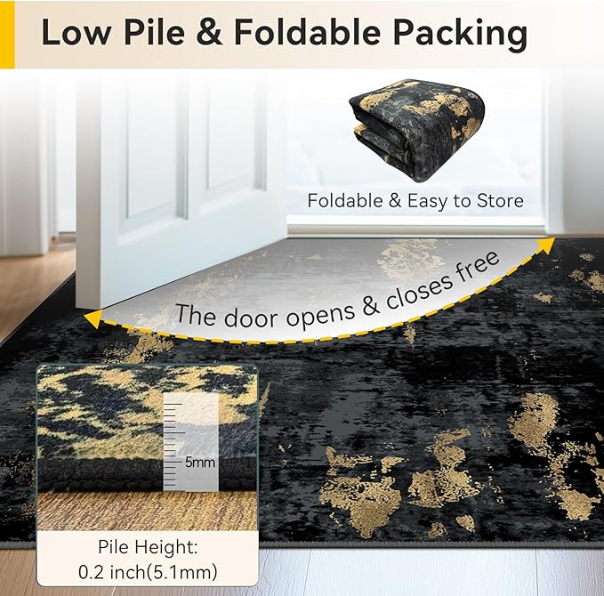 Washable Area Rugs 4x5 Non-Slip Modern Abstract Soft - Image 6
