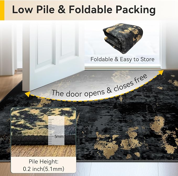 Washable Area Rugs 3x7 Non-Slip Modern Abstract Soft - Image 5