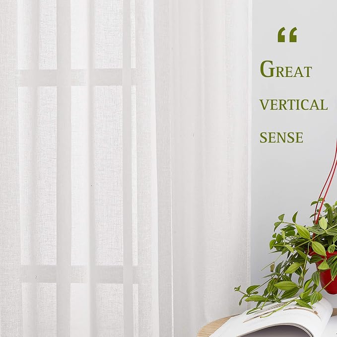 NICETOWN White Sheer Curtains 72 inch Length - Image 5