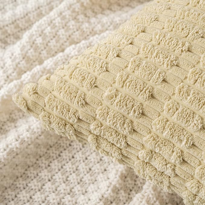 MIULEE Pack of 2 Corduroy Decorative Euro Sham Throw Pillow Covers 24x24 Inch - Image 5