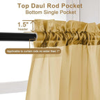 Chyhomenyc Gold Sheer Curtains 63 Inches Long 2 Panels, Light Filtering Bright - Image 5