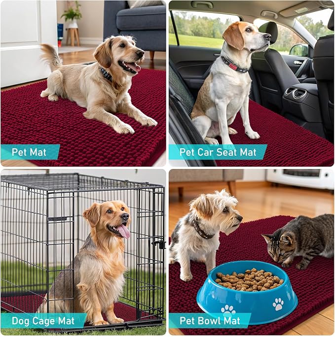 OLANLY Dog Door Mat for Muddy Paws 70x35, Absorbs Moisture and Dirt, Absorbent - Image 7