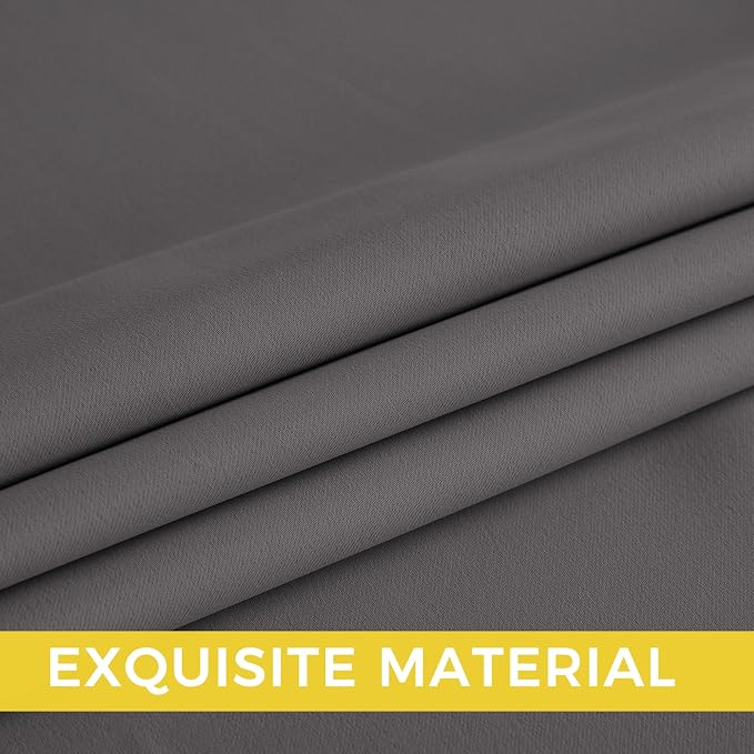 NICETOWN Room Darkening Draperies Curtains Panels, 2 Panels Grey W52 x L72 - Image 6