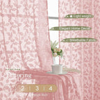 Chyhomenyc Blush Pink Sheer Curtains 96 Inch Length 2 Panels Set, Light - Image 2