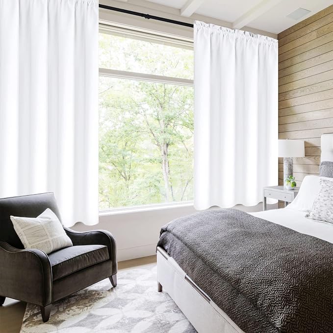 DWCN White Curtains for Living Room Thermal Insulated, 50% Light Blocking - Image 3