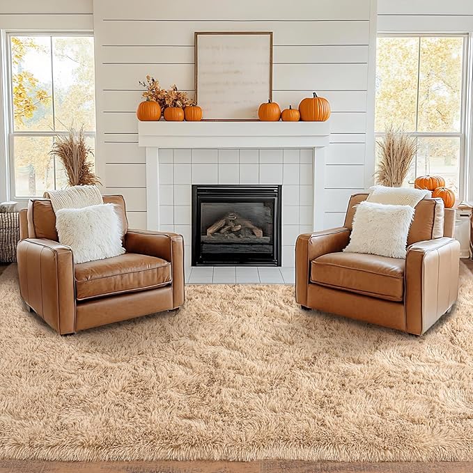 Pionblank 8x10 Rug for Living Room, Fuzzy Plush Large Area Rug, Fluffy Modern - Image 3
