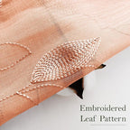 HOMEIDEAS Fall Burnt Orange Sheer Curtains 84 Inches Long 2 Panels Embroidered - Image 3