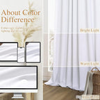 Guken White 100% Blackout Linen Curtains 52 Inch Wide by 130 Inch - Image 7