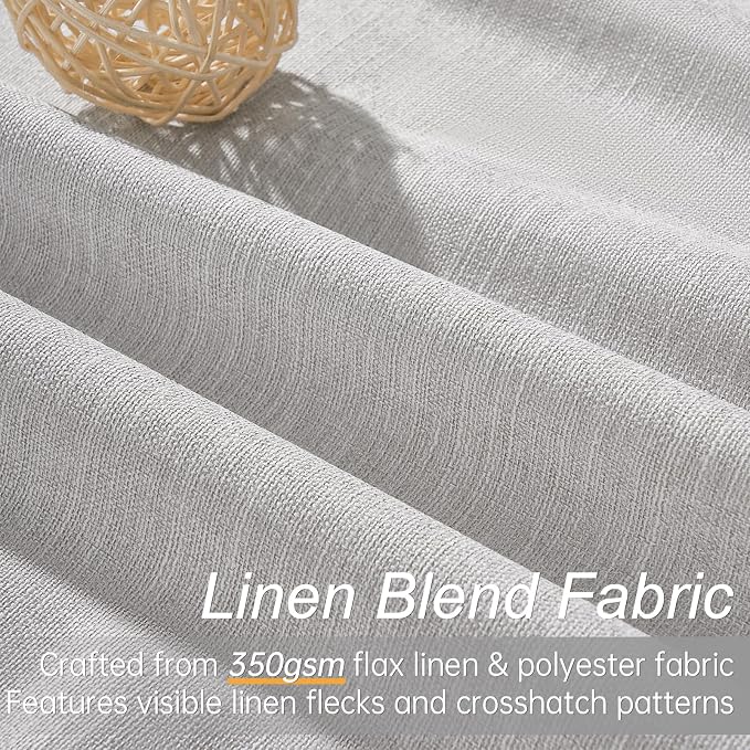 Topfinel 100 Inch Long Black Out Custom Drapery Panels, Light Grey Blackout - Image 3