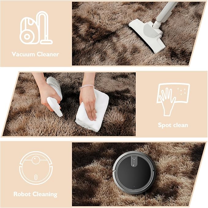 Fluffy Round Rug, Soft Area Rugs - Image 3