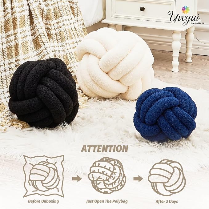 Uvvyui Knot Pillow Ball, Soft Home Decorative Pillows, Round Throw Pillow - Image 4