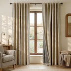 RYB HOME Burlap 100% Blackout Linen Curtains 78 inch Long, Thermal Insulated & by RYBHOME