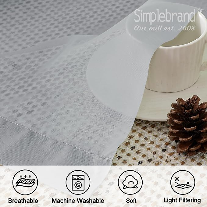 Simplebrand Light Grey Sheer Curtains 96 Inches Long, Light Filtering Silver - Image 7