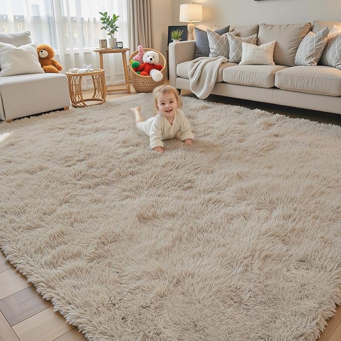 Rugs for Living Room 6x9, Alfombras para Salas Shag Large Plush Soft Area Rug by Junhejiamei
