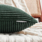 Fancy Homi Set of 2 Dark Green Decorative Throw Pillow Covers 24x24 Inch - Image 3