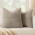 MIULEE Light Brown Decorative Throw Pillow Covers 16x16 Inch by MIULEE