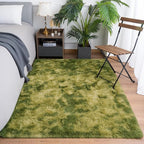 Goideal Fluffy Rug for Bedroom Living Room, 5x7 Green Area Rugs, Faux Fur Shag - Image 2