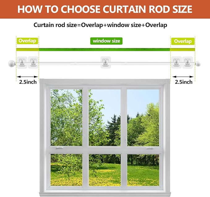 Curtain Rods No Drilling for Windows Set 66 to 120-128 Inch, 5/8 Inch Diameter - Image 6