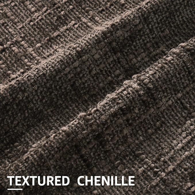 decorUhome Dark Brown Chenille Throw Pillow Covers 12x20 Set of 2 Textured Soft - Image 2