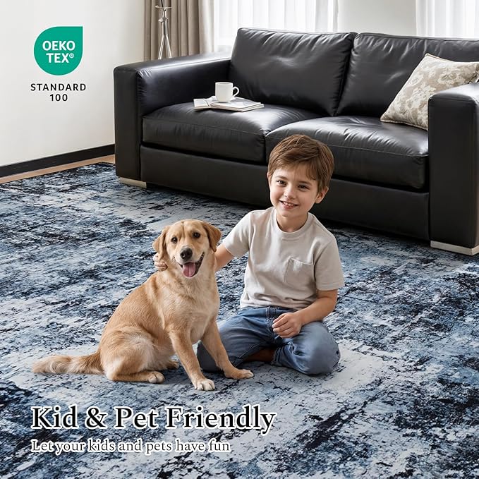 Rugflix 8x10 Area Rugs for Living Room, Washable Large Rug Stain-Resistant Low - Image 6