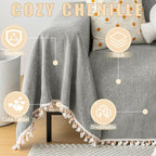 HANDONTIME Couch Slipcovers for Sofas Dark Grey Couches Cover Sofa Cover for - Image 2
