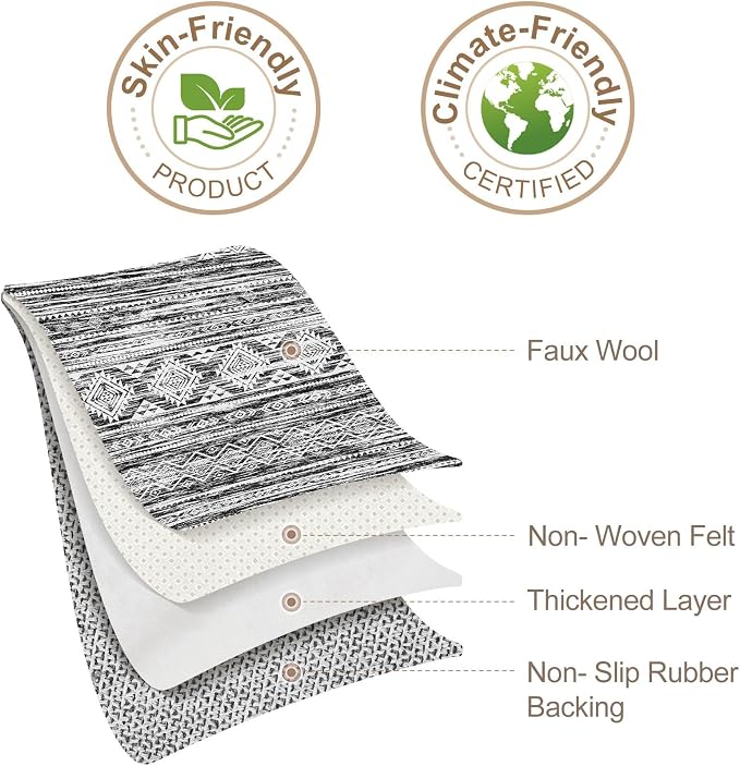 Nakagishi Bedroom Rug Area Rugs 4x6: Washable Boho Neutral Farmhouse Stain - Image 9