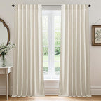 RYB HOME Living Room and Bedroom Curtains and Drapes Linen Sheer, Light by RYBHOME