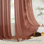 RYB HOME Terracotta Curtains 84 inch Long - Image 5