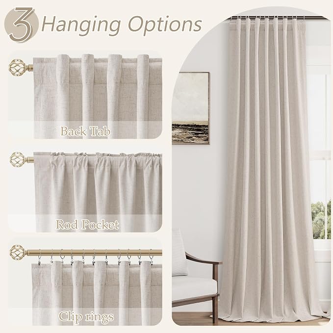 Guken 100% Blackout Curtains 84 Inch Length 2 Panels Set - Image 6