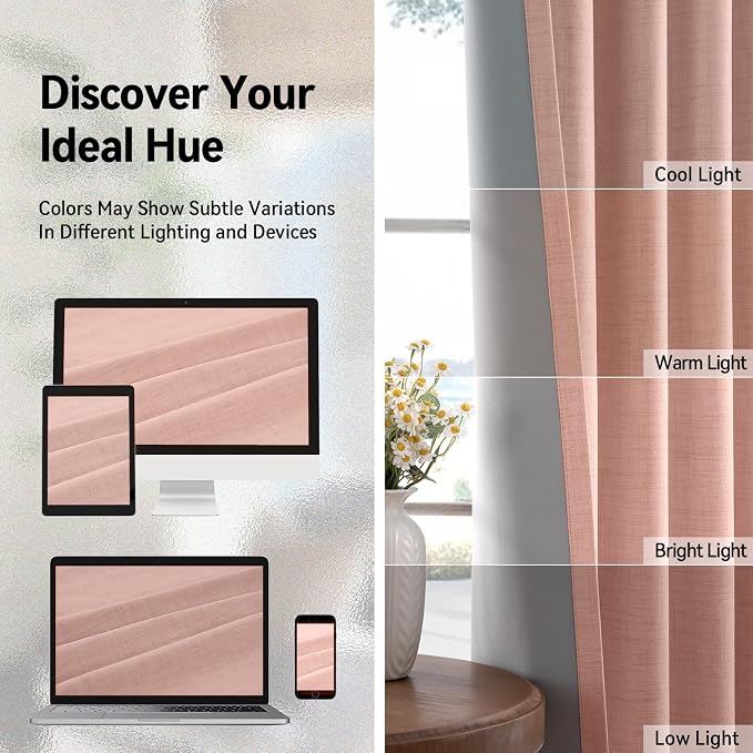 100% Blackout Shield Linen Blackout Curtains - Image 8