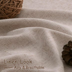 Extra Long Curtain 108 Inches Long 2 Panels Set Back Tab Oatmeal Linen Drapes - Image 5