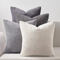 Topfinel 55x55cm Gray Set of 4 Corduroy Pillow Covers Cushion Cover Decorative by Topfinel