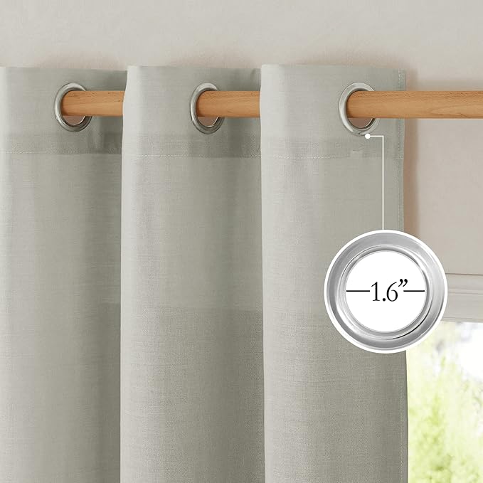 NICETOWN Flax Gray Linen Curtains - Image 6
