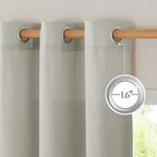 NICETOWN Thick Semi Sheer Linen Gray Curtains - Image 3