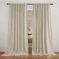 RYB HOME Semi Sheer Curtains for Bedroom, Airy Solid Sheer Window Curtain by RYBHOME