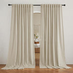 RYB HOME Semi Sheer Curtains for Bedroom, Airy Solid Sheer Window Curtain by RYBHOME